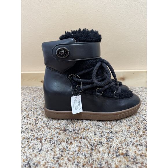 Coach Black Ankle Boots with Brown Sole - Picture 2 of 11